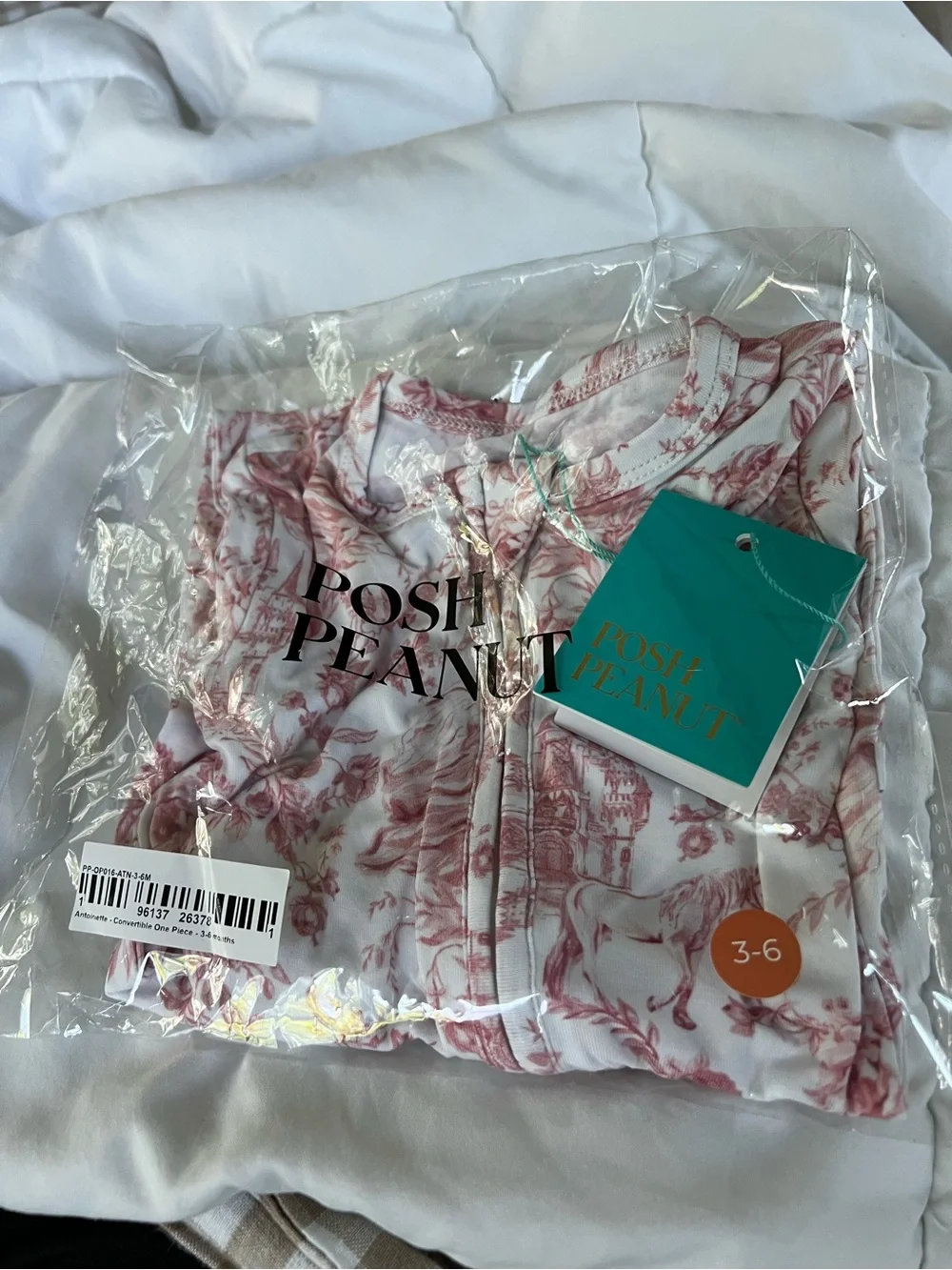 Posh Peanut Pink Floral One-Piece Pajama, Antoinette, New With Tags